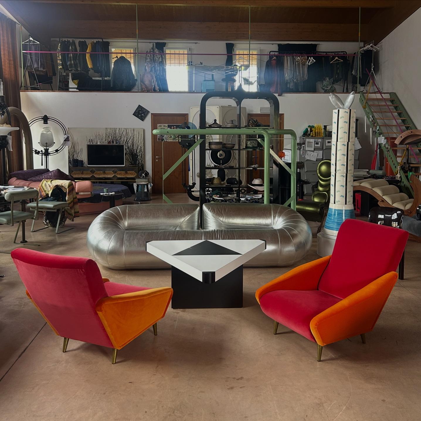 Gio Pionti 807 Distex armchairs Lelievre Paris velvet in vendita 7