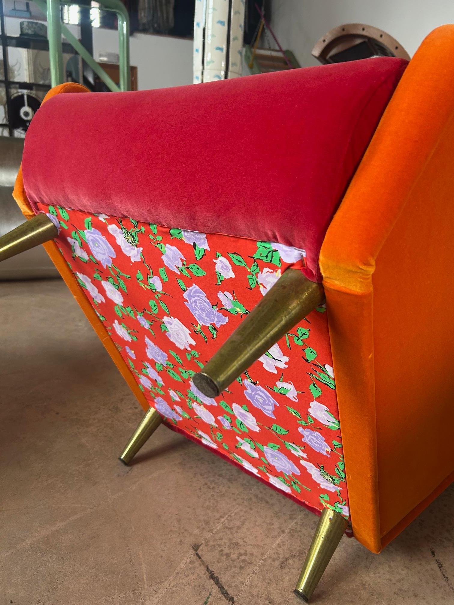 Gio Pionti 807 Distex armchairs Lelievre Paris velvet in vendita 13