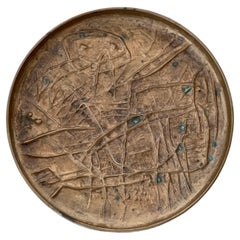Plateau en bronze signé Gio Pomodoro