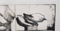 Gio Pomodoro Bleistift signierte abstrakte schwarze und weiße Radierung ca. 1963