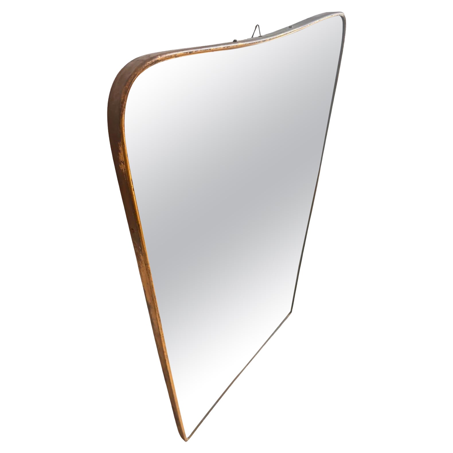 Gio Ponti 1891-1979 Mirror Brass Wood Glass, Fontana arte 1950, Italy