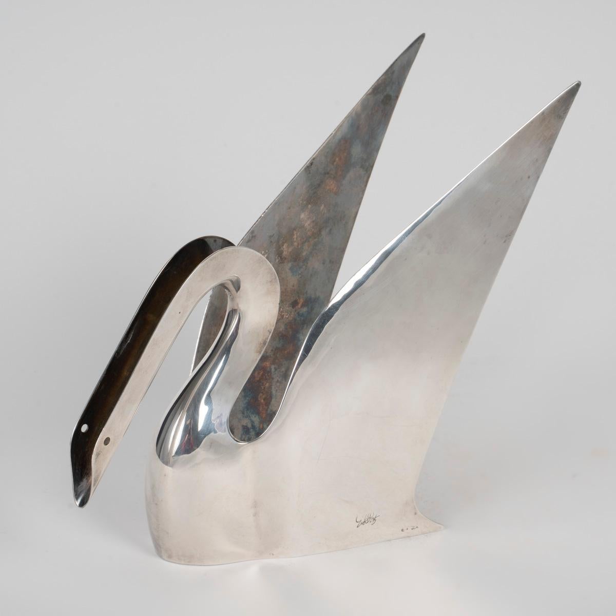 XX secolo GIO PONTI (1891 - 1979): Cigno in argento sterling in vendita