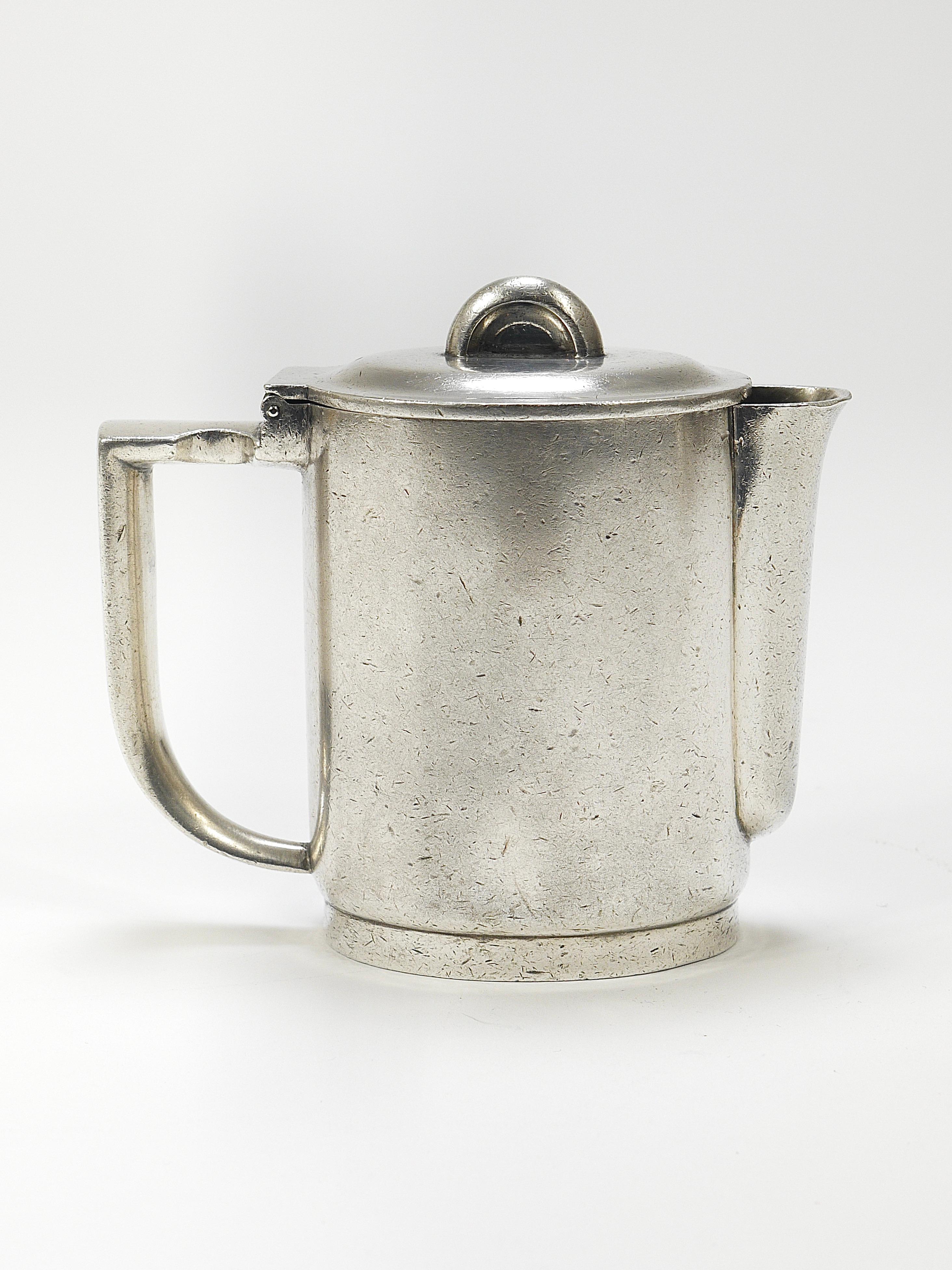 Gio Ponti 1930s Krupp Silver Teapot Coffeepot, Jug, Creamer, Sugar Tongs, Ladle For Sale 6