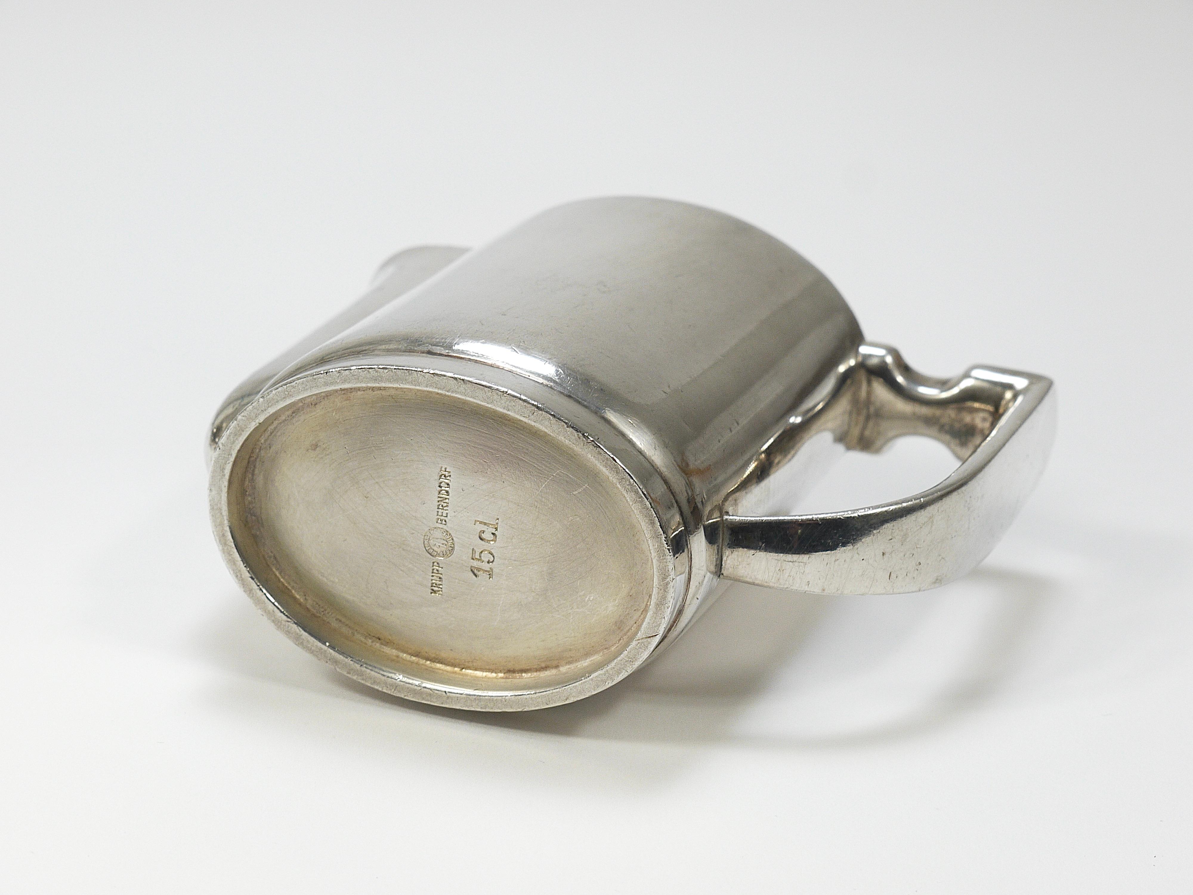 Gio Ponti 1930s Krupp Silver Teapot Coffeepot, Jug, Creamer, Sugar Tongs, Ladle For Sale 8