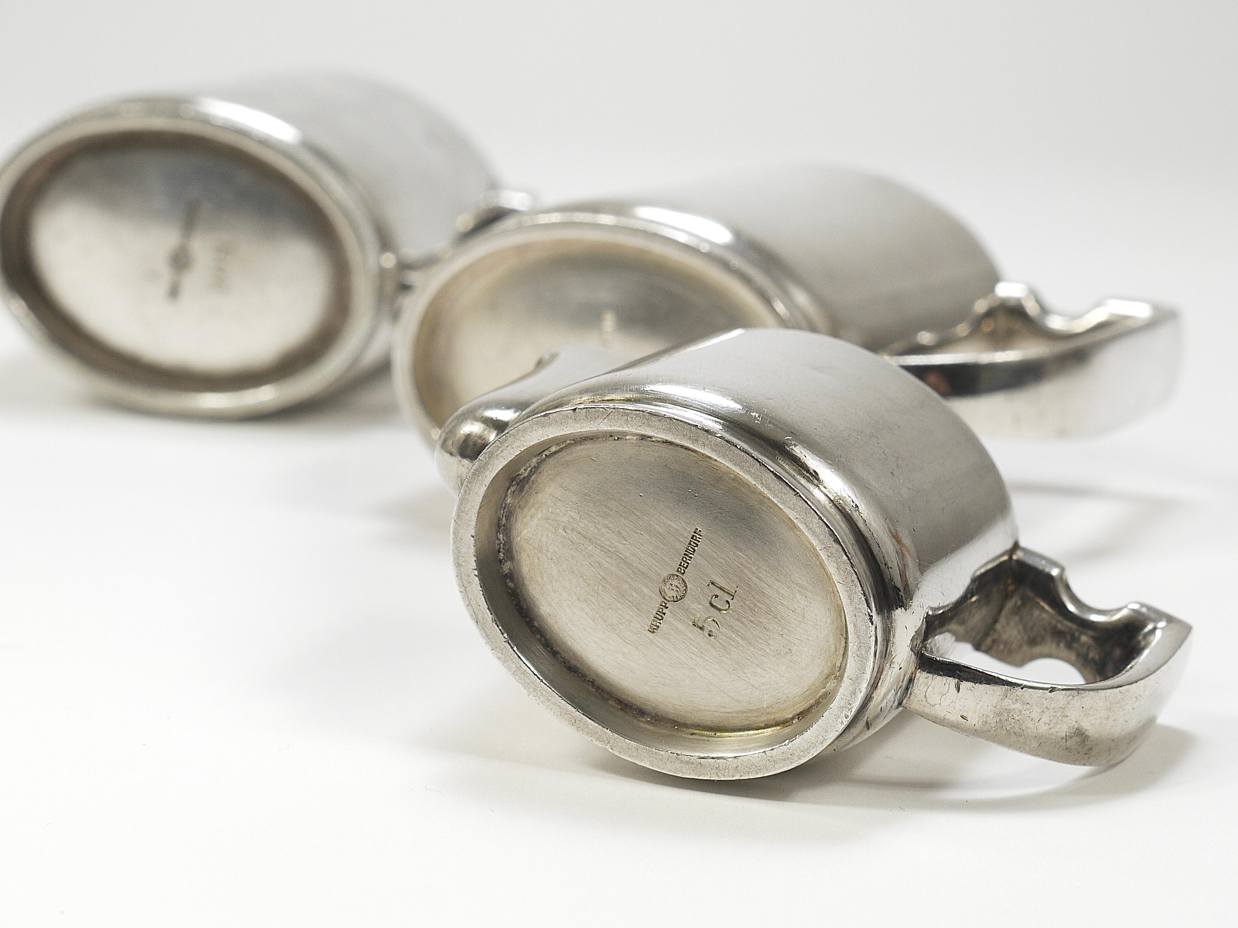 Gio Ponti 1930s Krupp Silver Teapot Coffeepot, Jug, Creamer, Sugar Tongs, Ladle For Sale 9