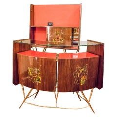 Ico Parisi Style Italian Bar Cabinet and Display Case