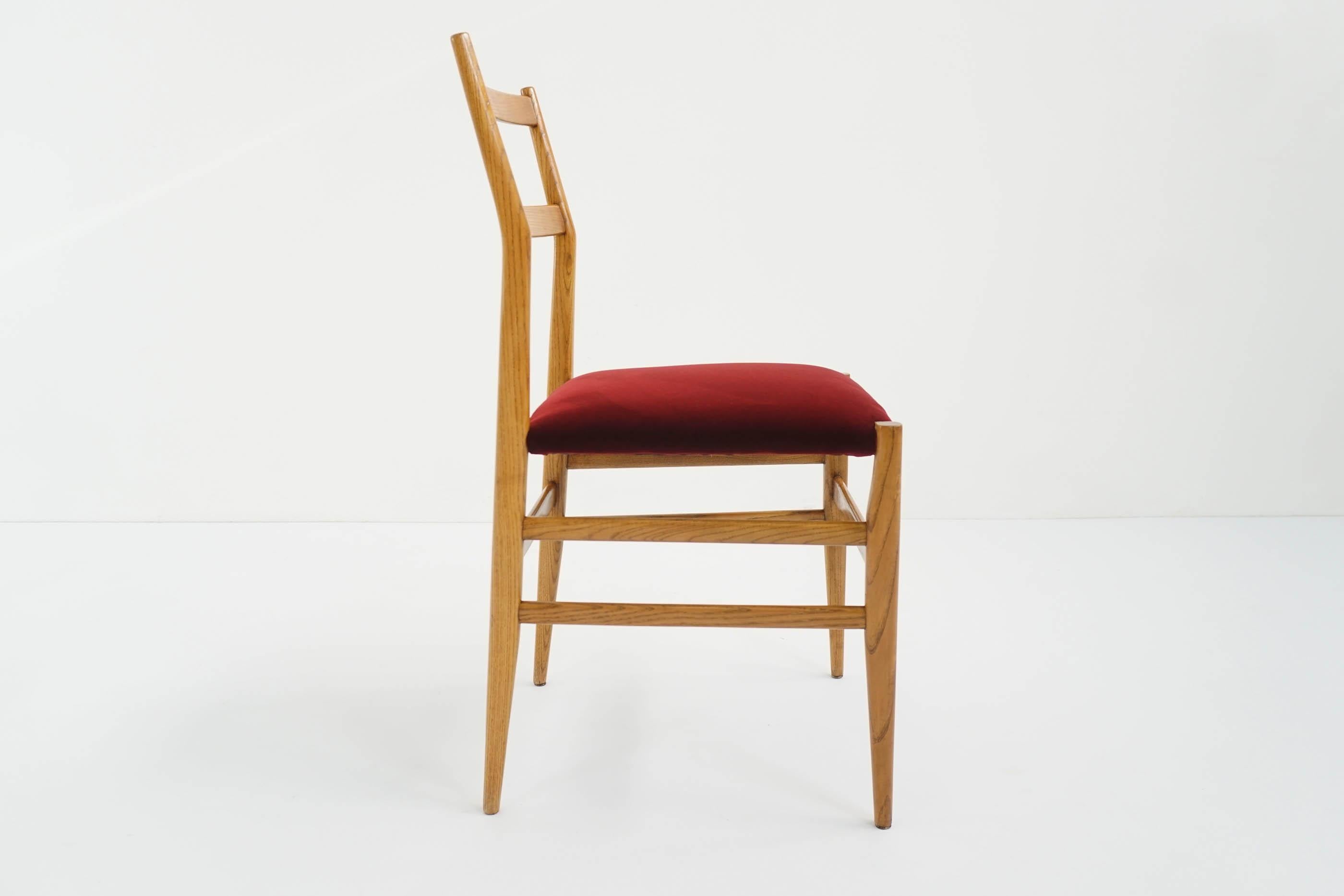 Mid-20th Century Gio Ponti 6 Leggera Chairs by Cassina Italian Design, 1955