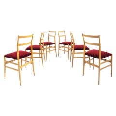 Gio Ponti 6 Leggera Chairs by Cassina Italian Design, 1955