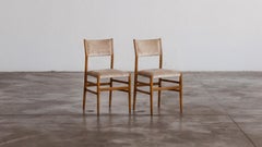 Gio Ponti 646 "Leggera" Chairs for Cassina, Sand Beige Velvet, 1952, Set of 2