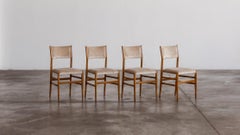 Gio Ponti 646 "Leggera" Chairs for Cassina, Sand Beige Velvet, 1952, Set of 4
