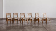 Gio Ponti 646 "Leggera" Chairs for Cassina, Sand Beige Velvet, 1952, Set of 6