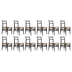 Gio Ponti 646 „Leggera“ Esszimmerstühle für Cassina, 1952, 12er-Set