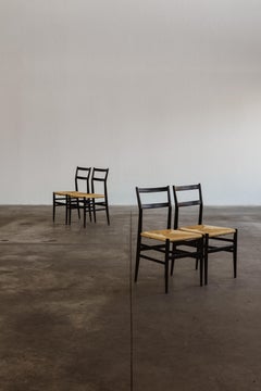 Gio Ponti 646 Sedie da pranzo "Leggera" per Cassina, 1952, Set di 4