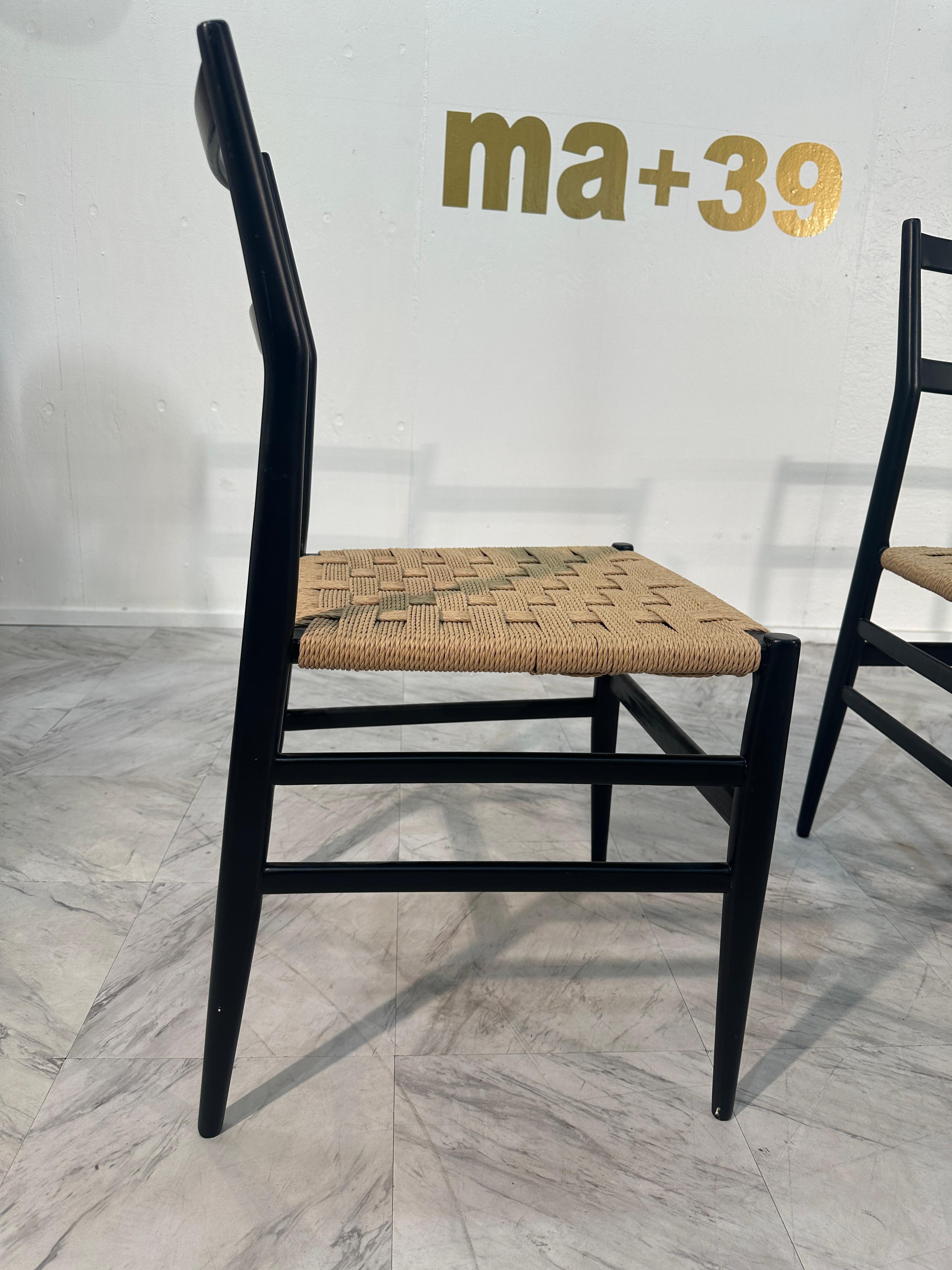 Mid-Century moderno Gio Ponti 646 Sedie da pranzo 