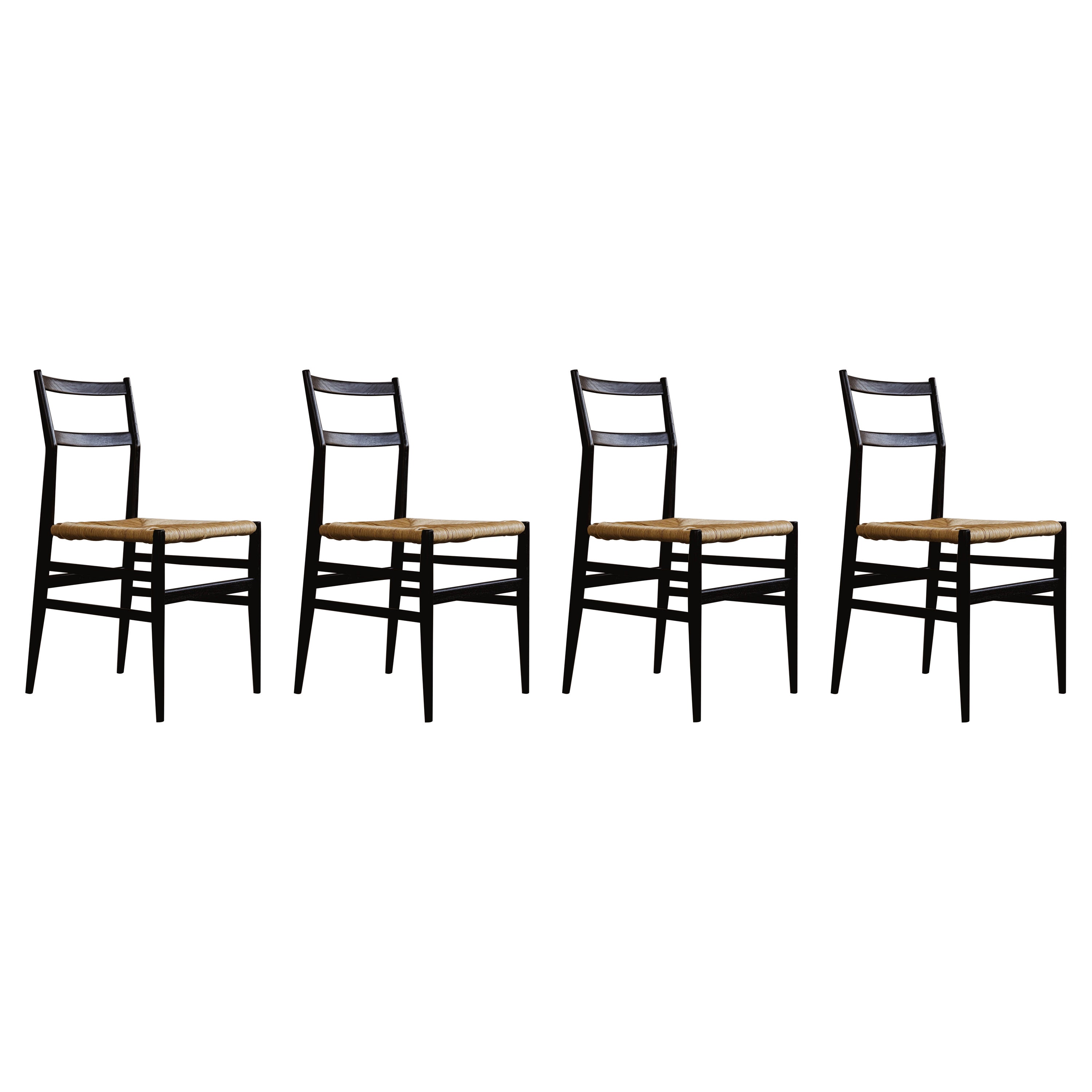 Gio Ponti 646 Sedie da pranzo "Leggera" per Cassina, 1952, Set di 4