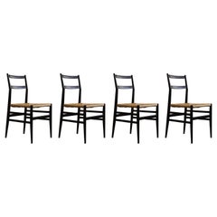 Gio Ponti 646 Sillas de comedor "Leggera" para Cassina, 1952, set de 4