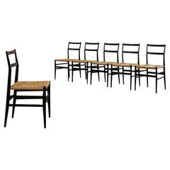 Gio Ponti 646 chaises de salle à manger Leggera pour Cassina, 1952, lot de 6
