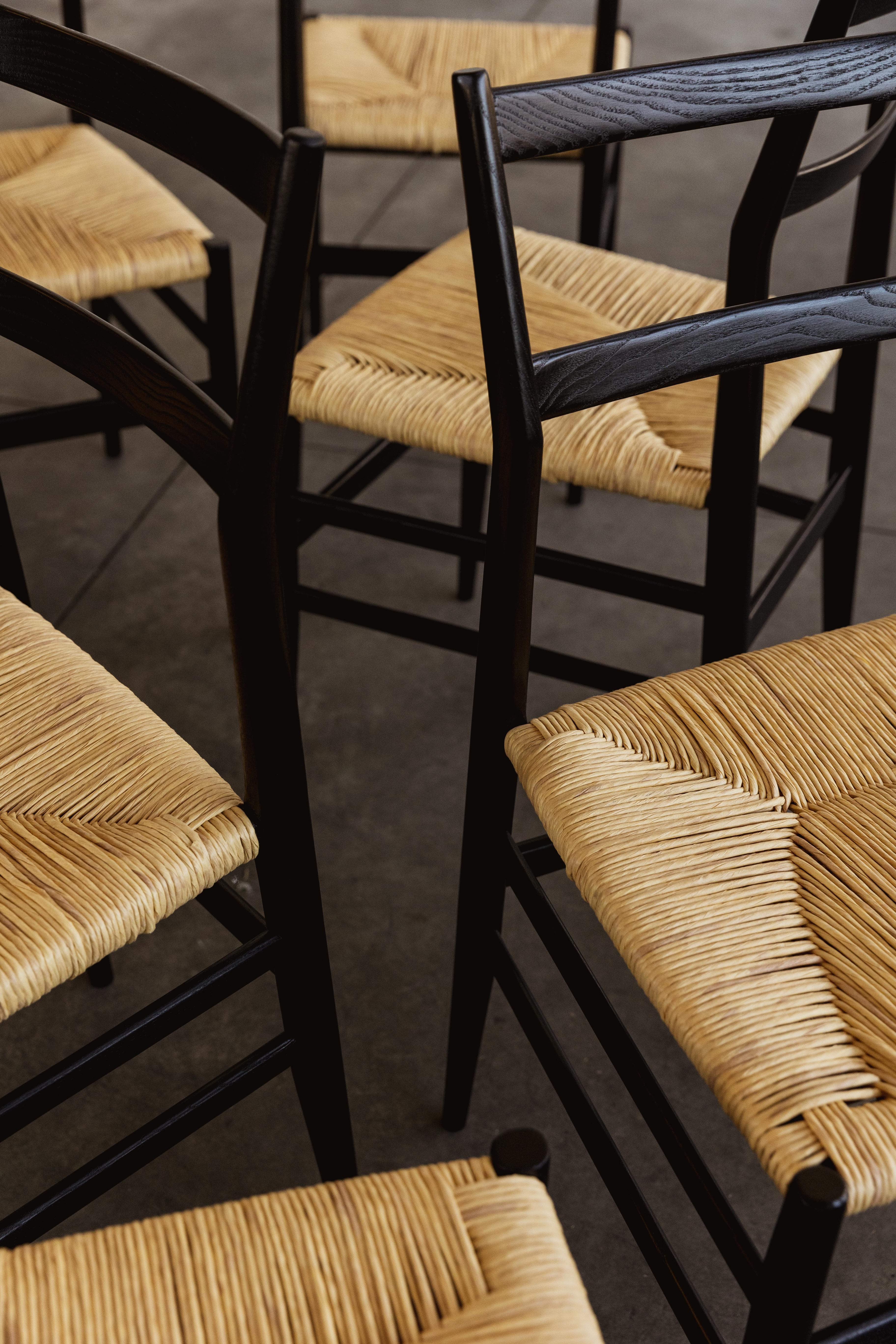 Gio Ponti 646 „Leggera“ Esszimmerstühle für Cassina, 1952, 8er-Set im Angebot 7