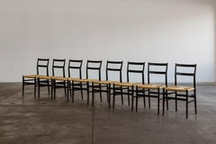 Gio Ponti 646 „Leggera“ Esszimmerstühle für Cassina, 1952, 8er-Set