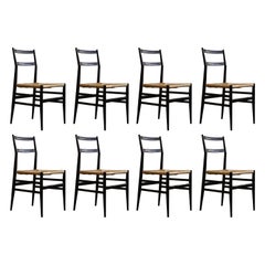 Gio Ponti 646 "Leggera" Dining Chairs for Cassina, 1952, Set of 8