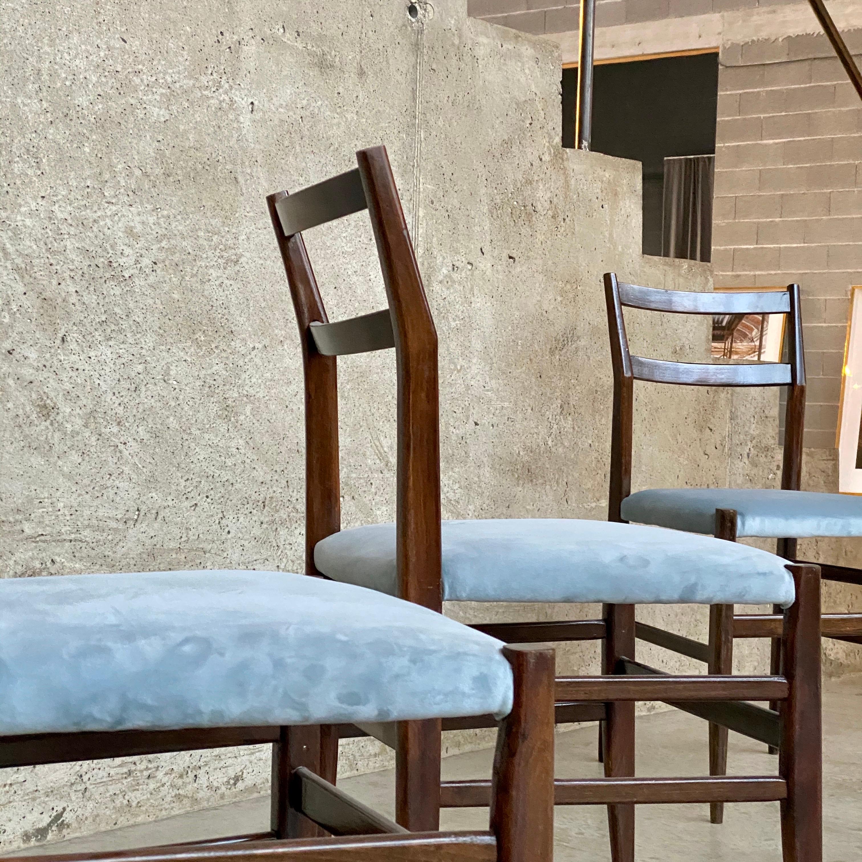 Mid-20th Century Gio Ponti 646 “Leggera” Dining Chairs for Cassina, 1955, Set of 4
