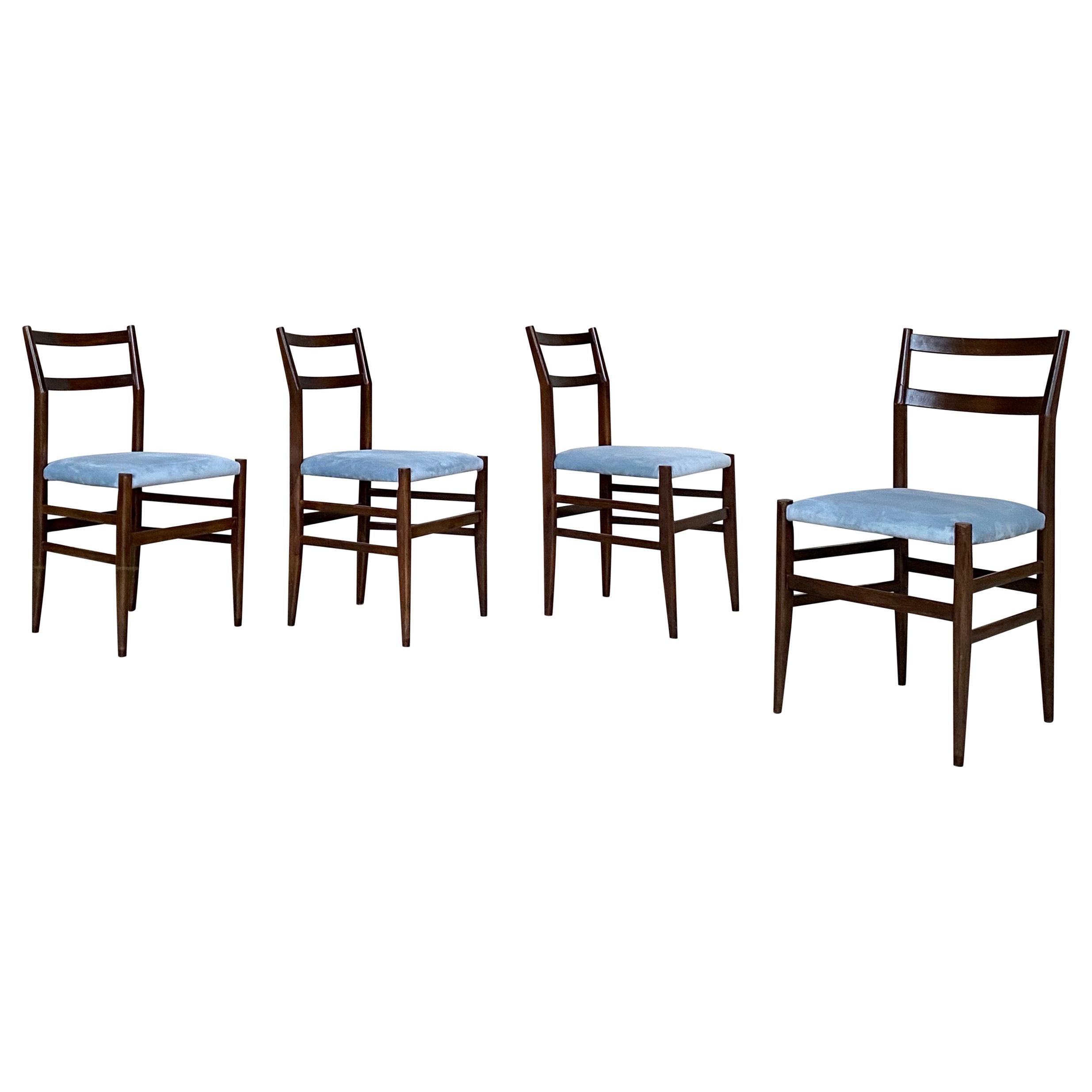 Gio Ponti 646 “Leggera” Dining Chairs for Cassina, 1955, Set of 4