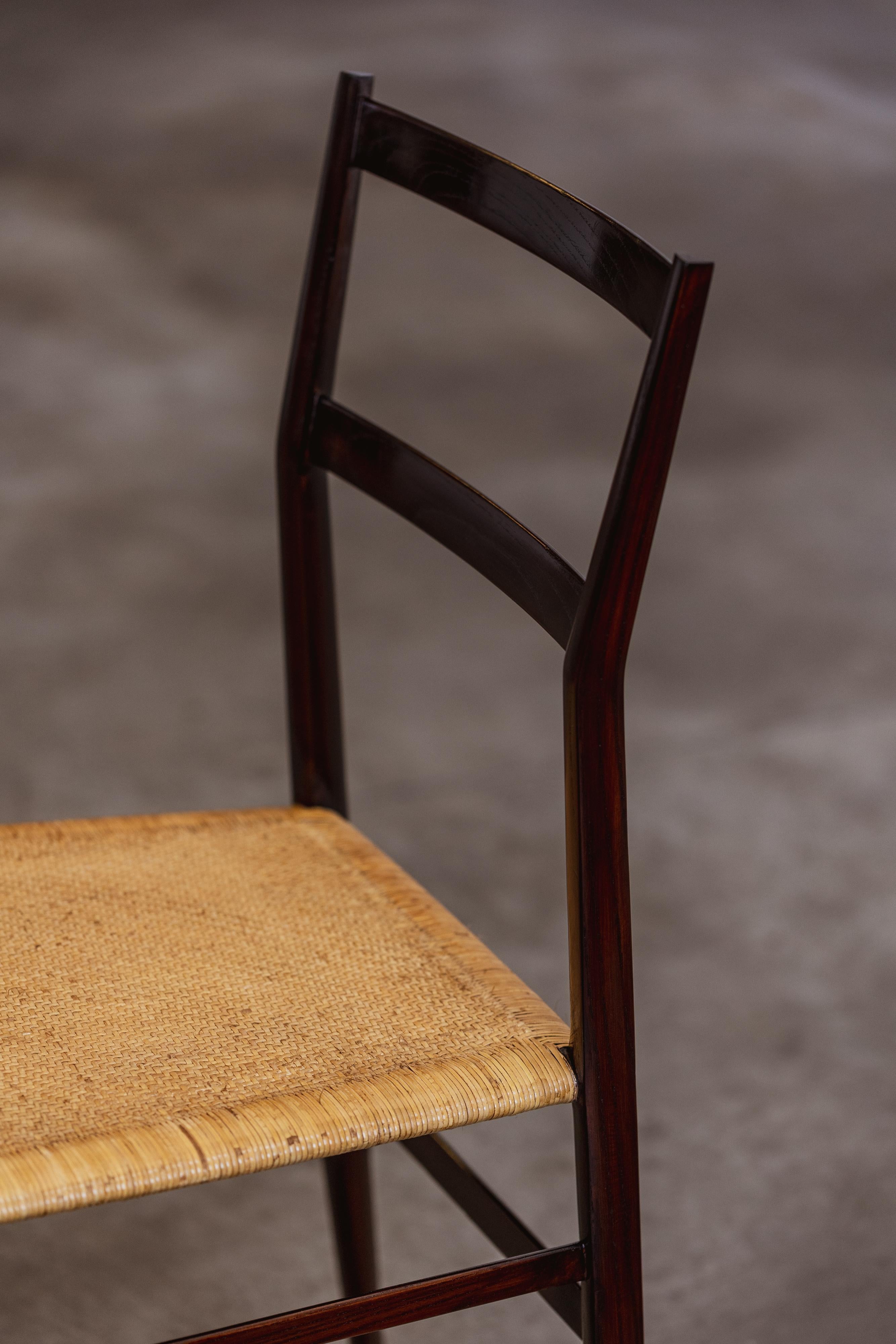 Chaises de salle à manger Superleggera de Gio Ponti 699 pour Cassina, 1957, lot de 4 en vente 3