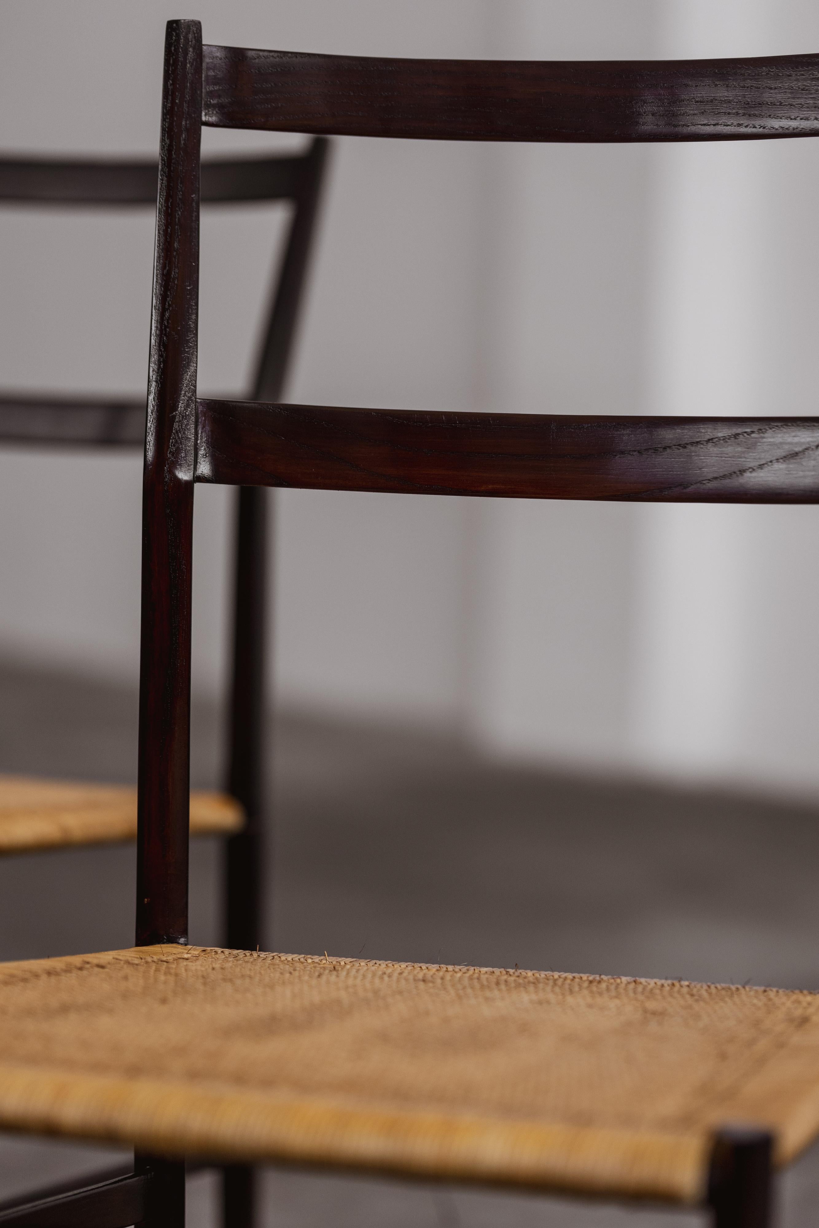 Chaises de salle à manger Superleggera de Gio Ponti 699 pour Cassina, 1957, lot de 4 en vente 7