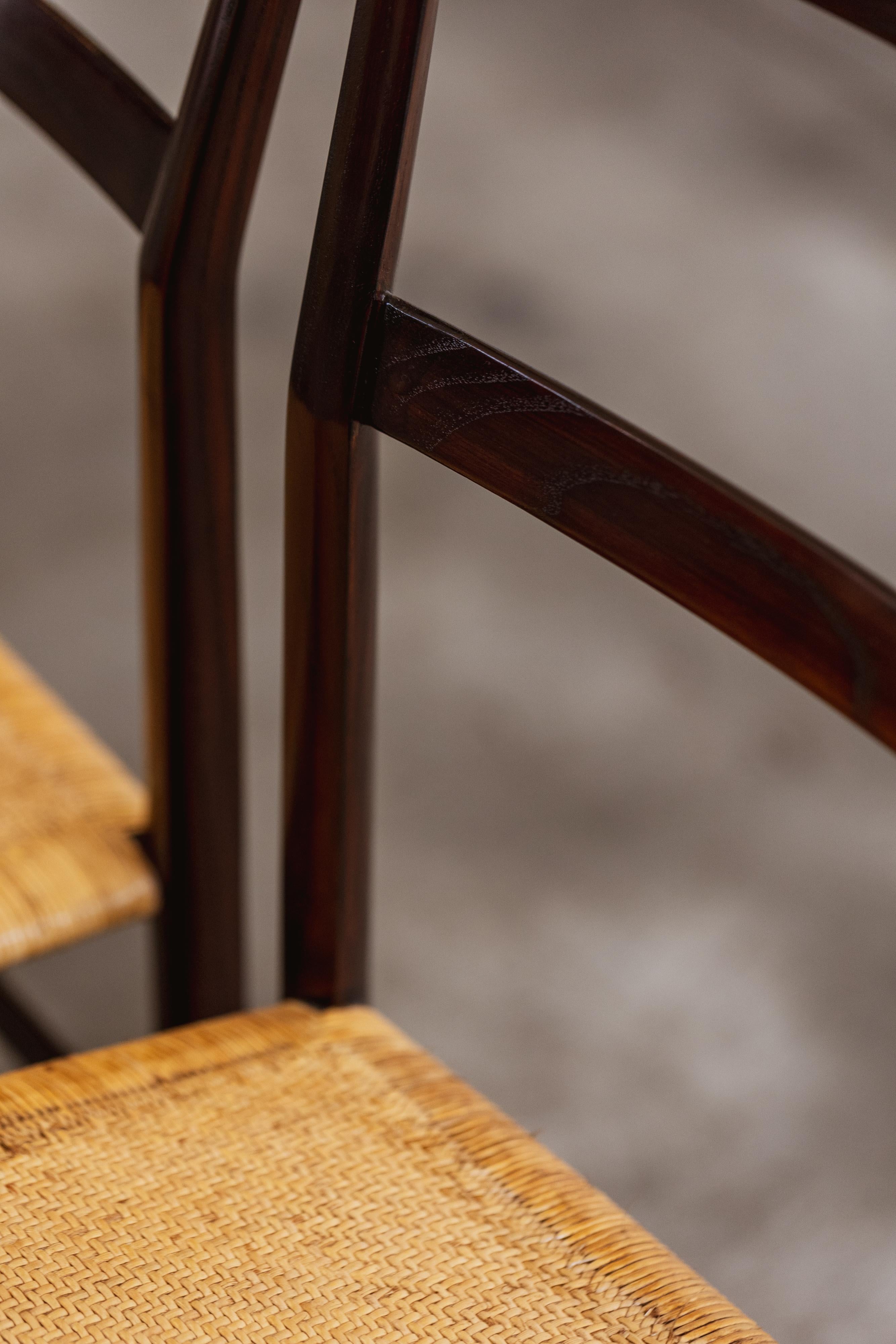 Mid-Century Modern Chaises de salle à manger Superleggera de Gio Ponti 699 pour Cassina, 1957, lot de 4 en vente