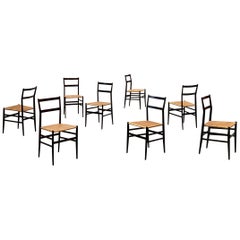 Gio Ponti 699 "Superleggera" Dining Chairs for Cassina, 1957, Set of 8