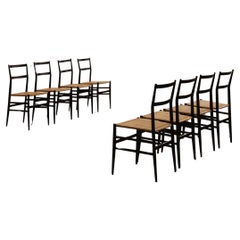 Gio Ponti 699 Sillas de comedor "Superleggera" para Cassina, 1957, lote de 8