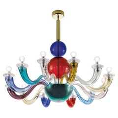Murano handmade blown glass chandelier design by Gio Ponti for VENINI Official‬