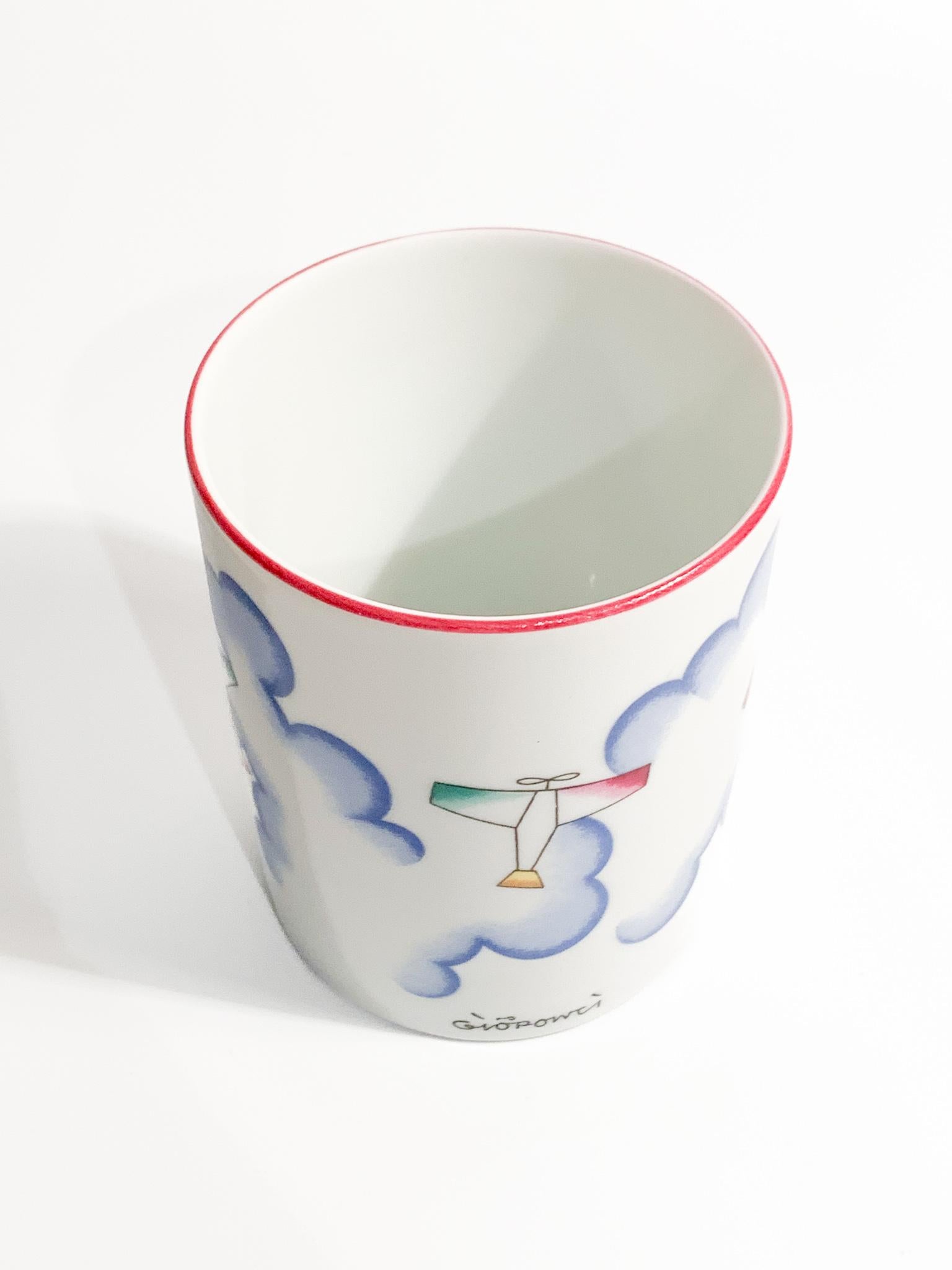 Porcelain Gio Ponti Alato Collection Vase Re-edition by Richard Ginori