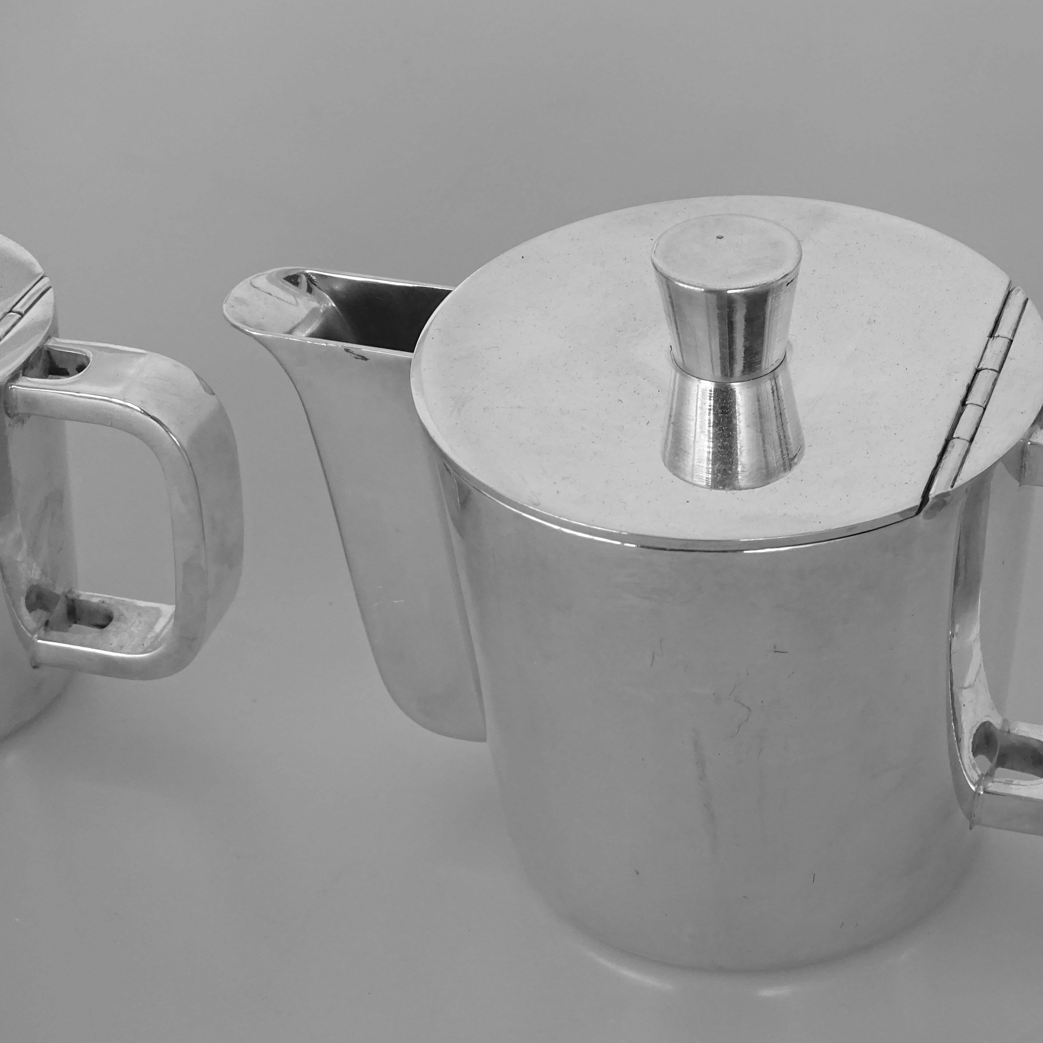 Mid-20th Century Gio Ponti Alpaca Coffee Set for the Sixth Triennale, Italy, 1930s For Sale