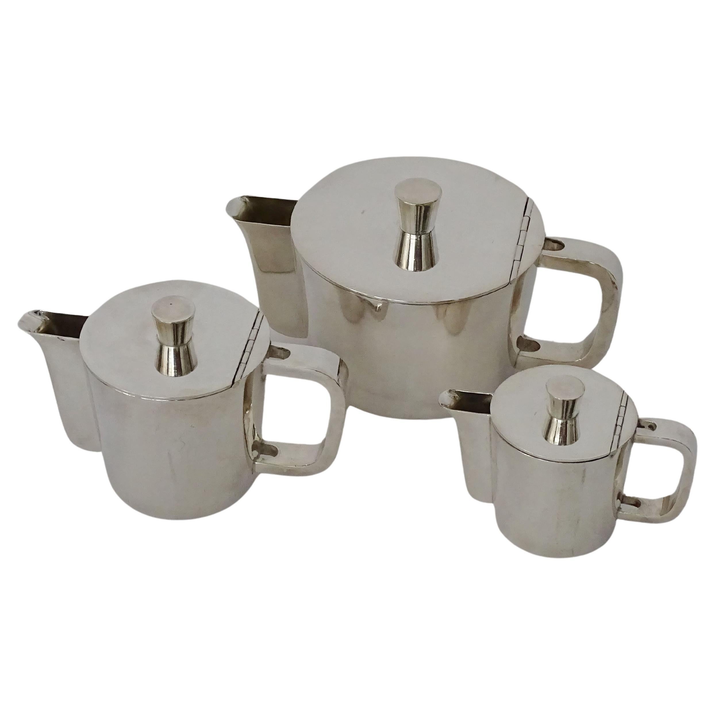 Gio Ponti Alpaca Coffee Set for the Sixth Triennale, Italy, 1930s