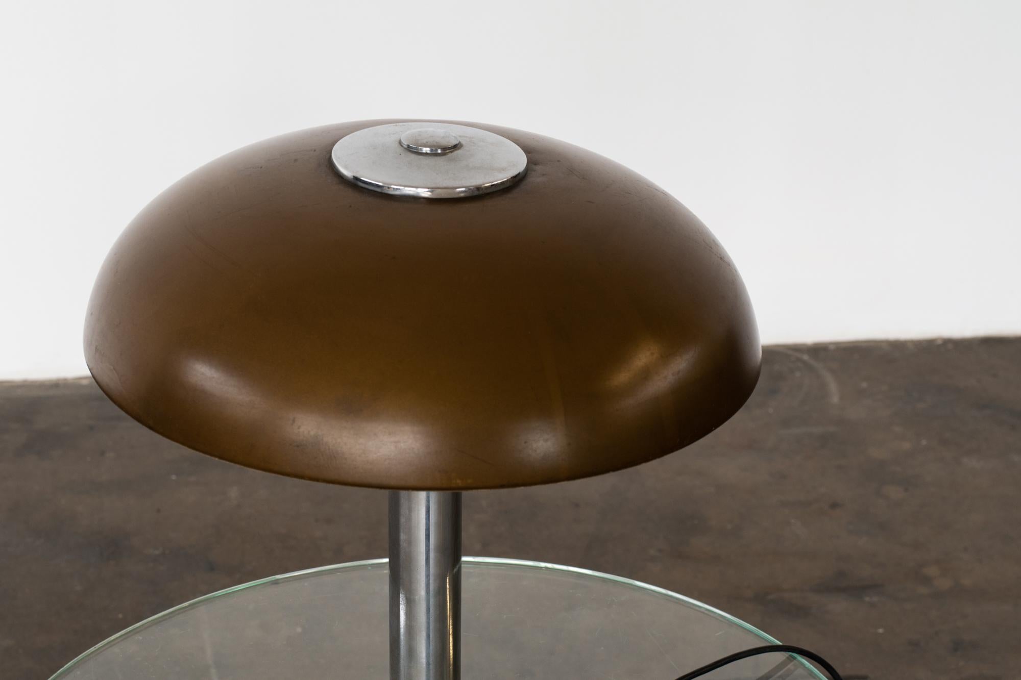 Italian Gio Ponti Aluminium Table Lamp by Pollice, Mid-Century Modern, 1940s Italy