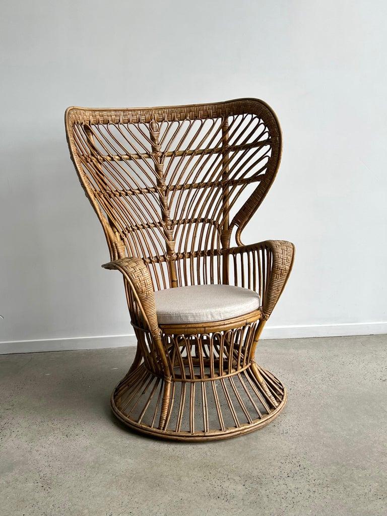 Gio Ponti and Carminati Bamboo Italian Peacock Chair 1950s  In Good Condition For Sale In Byron Bay, NSW