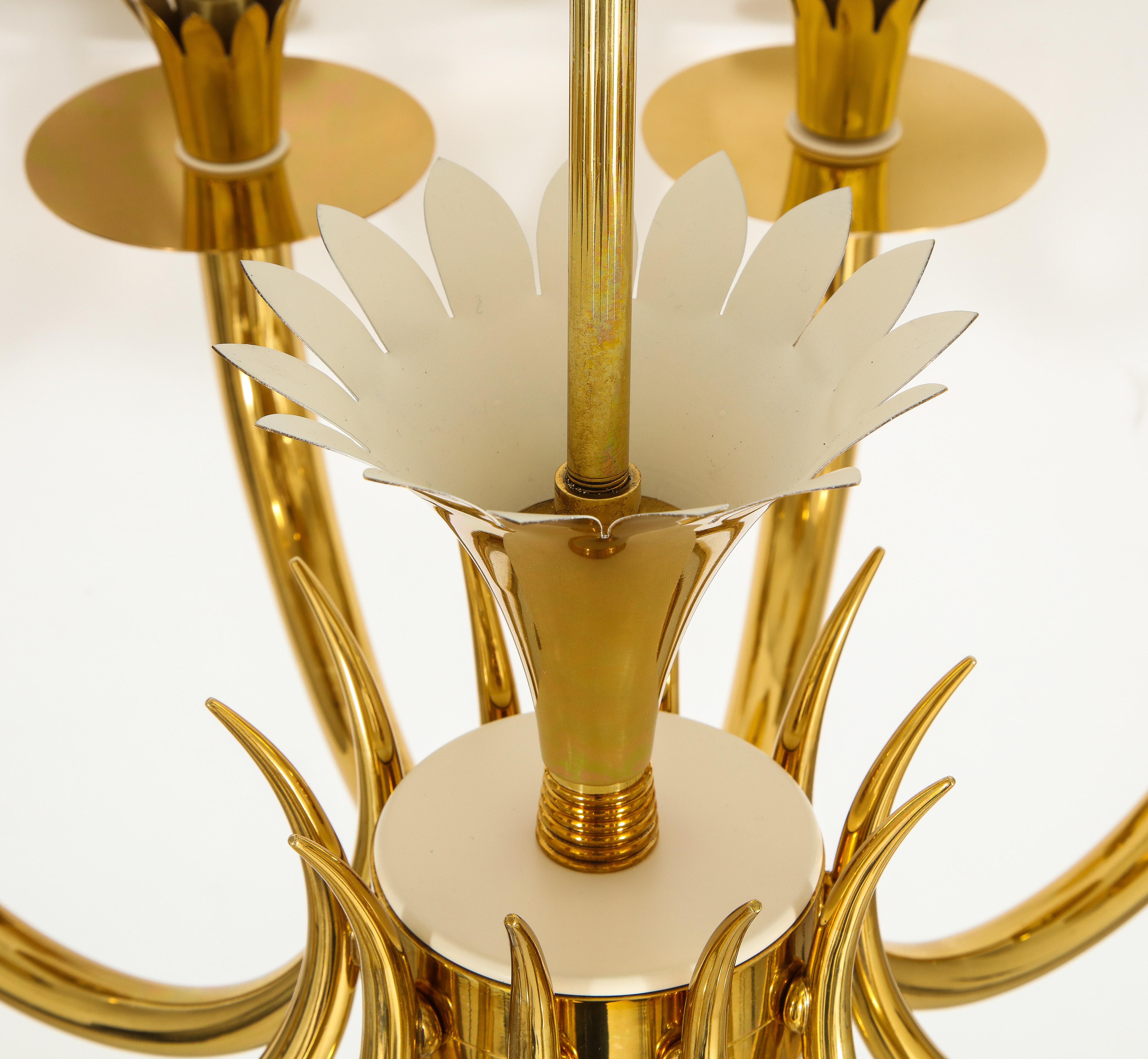 Gio Ponti and Emilio Lancia Rare 10-Arm Chandelier In Excellent Condition In New York, NY
