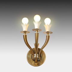 Gio Ponti and Emilio Lancia Rare Set of Three Three-Arm Sconces, Italy, 1920s