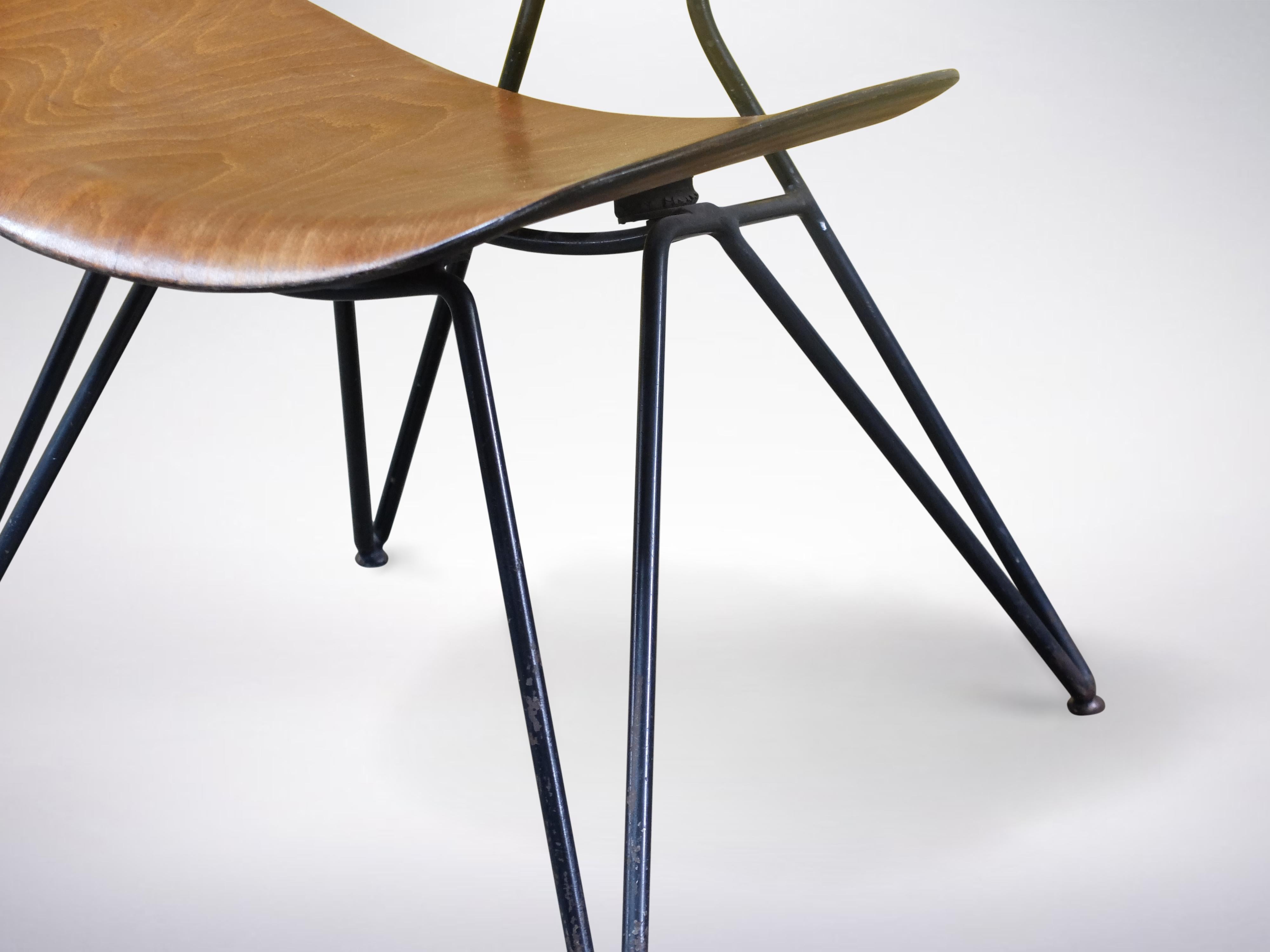 Gio Ponti and Gastone Rinaldi for RIMA, Set of 2 Wooden Model DU10 Chairs, 1951 In Good Condition For Sale In Milan, IT