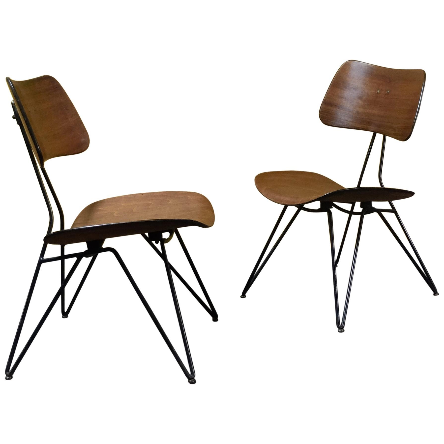 Gio Ponti and Gastone Rinaldi for RIMA, Set of 2 Wooden Model DU10 Chairs, 1951