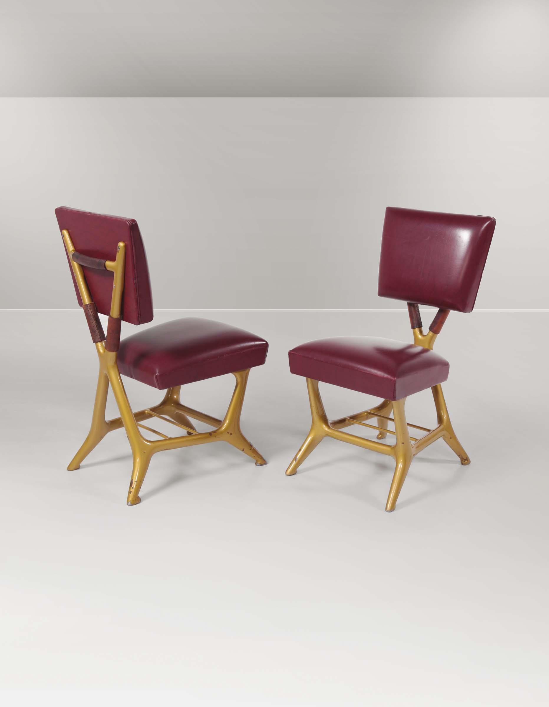 Gio Ponti and Giulio Minoletti, Pair of Chairs, Prod. Breda, Italy 2