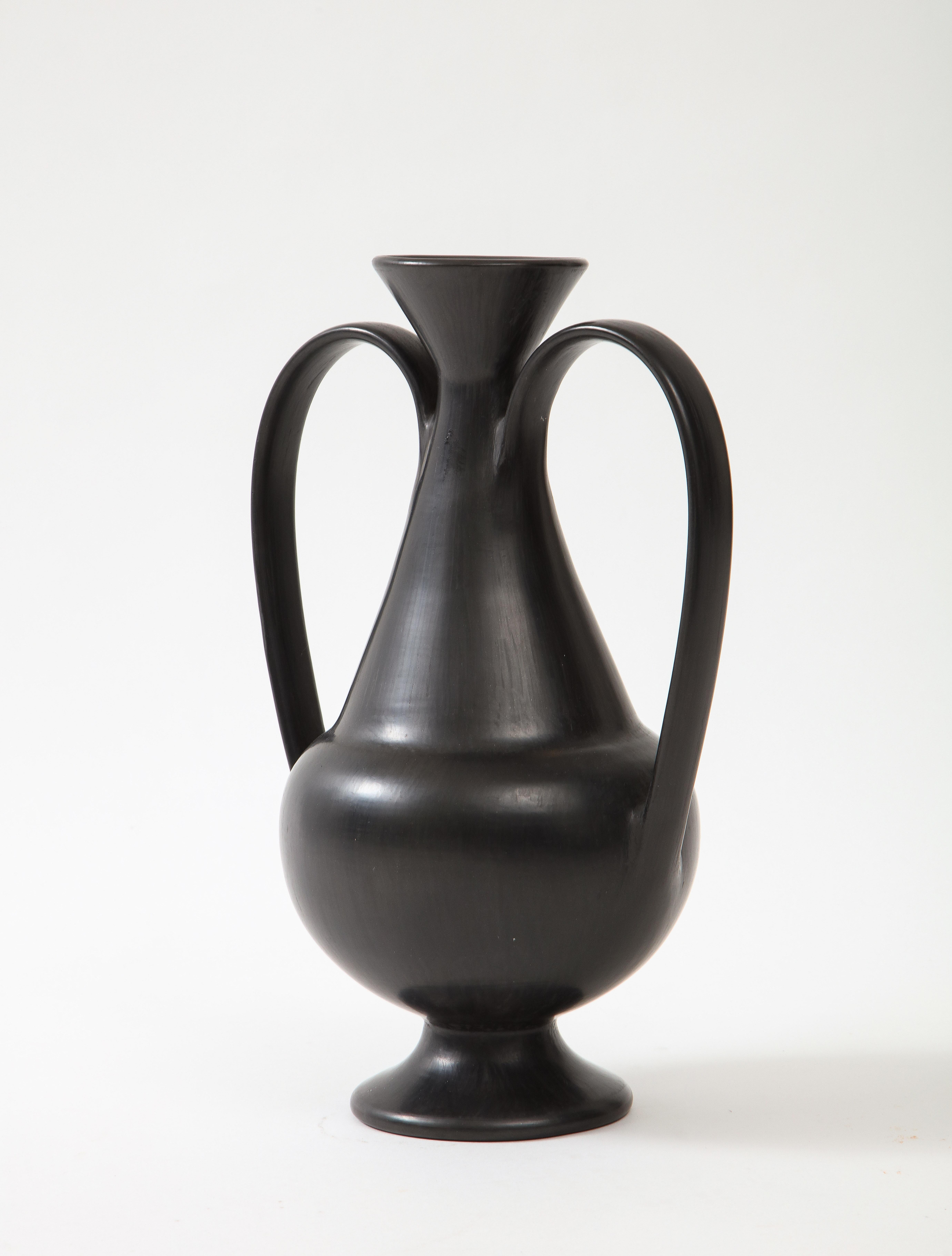 Vernissé Rare vase en céramique Bucchero de Gio Ponti et Carlo Alberto Rossi, Italie, années 1950 en vente