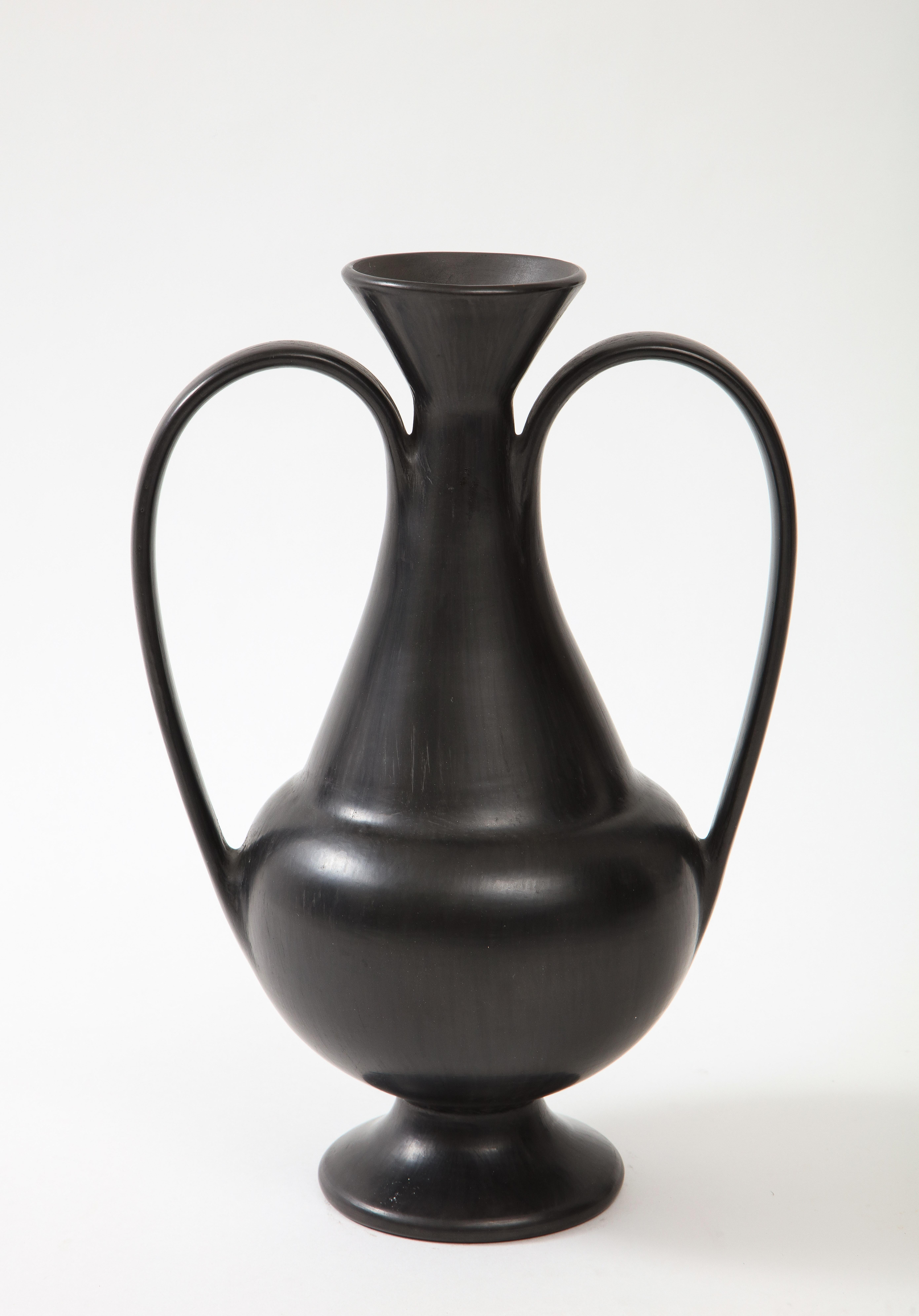 Italian Gio Ponti and Carlo Alberto Rossi Rare Bucchero Ceramic Vase, Italy, 1950s For Sale