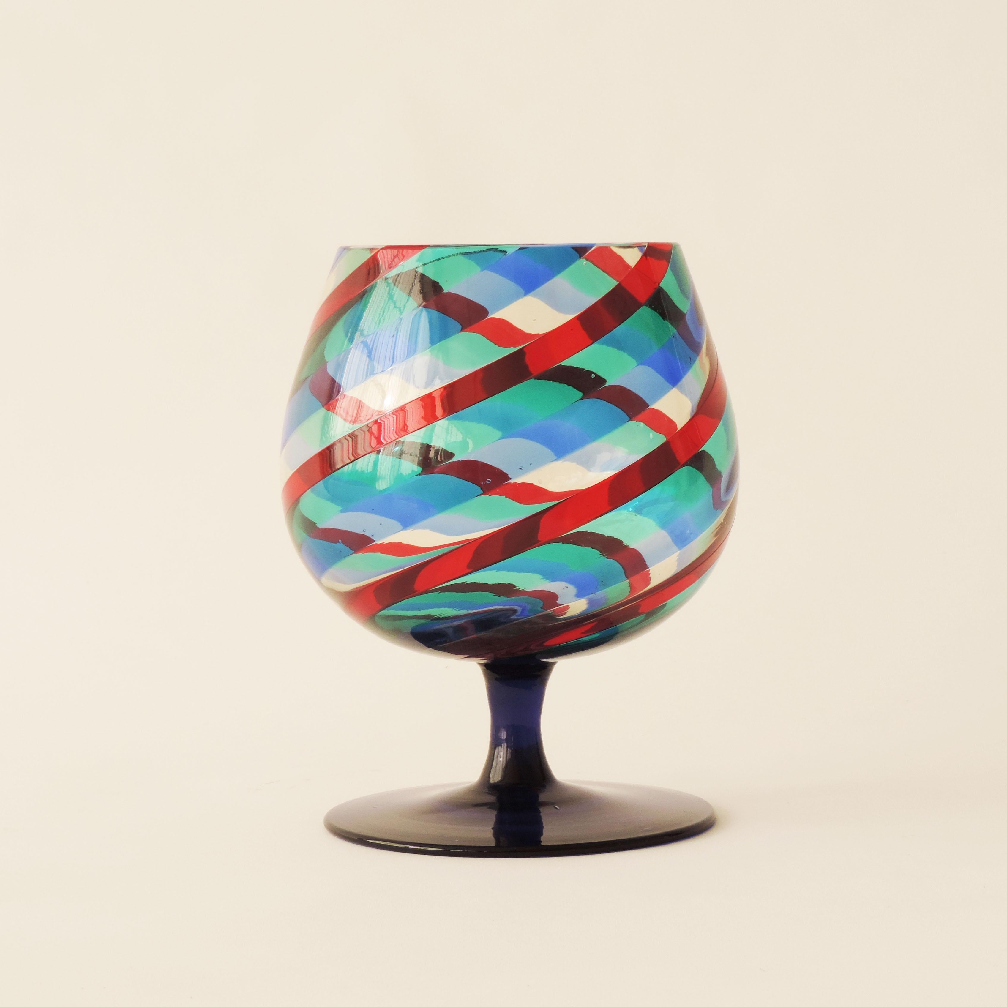 Gio Ponti and Paolo Venini A Canne Morandiane Series Glass for Venini, 1955 In Good Condition For Sale In Milan, IT