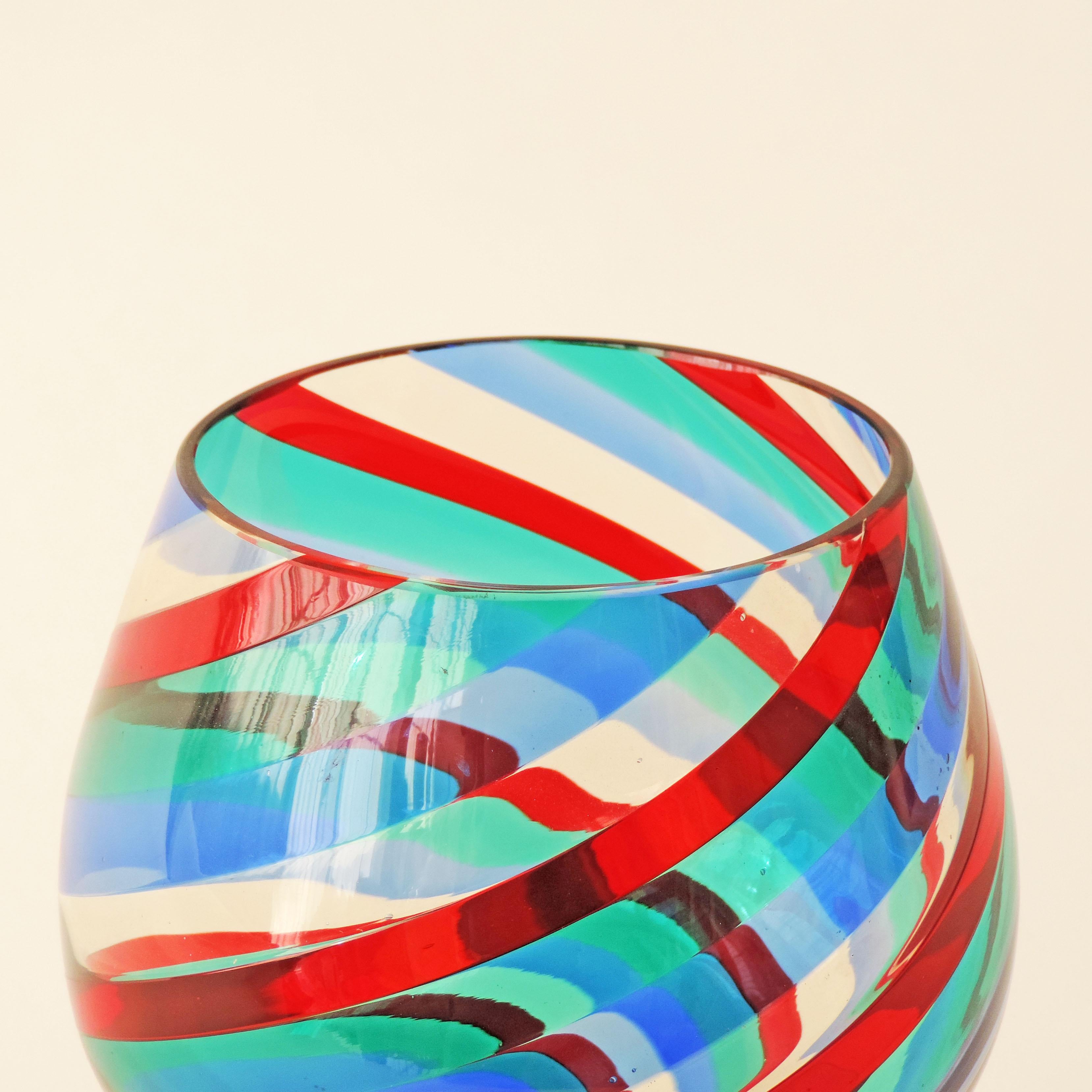 Mid-20th Century Gio Ponti and Paolo Venini A Canne Morandiane Series Glass for Venini, 1955 For Sale