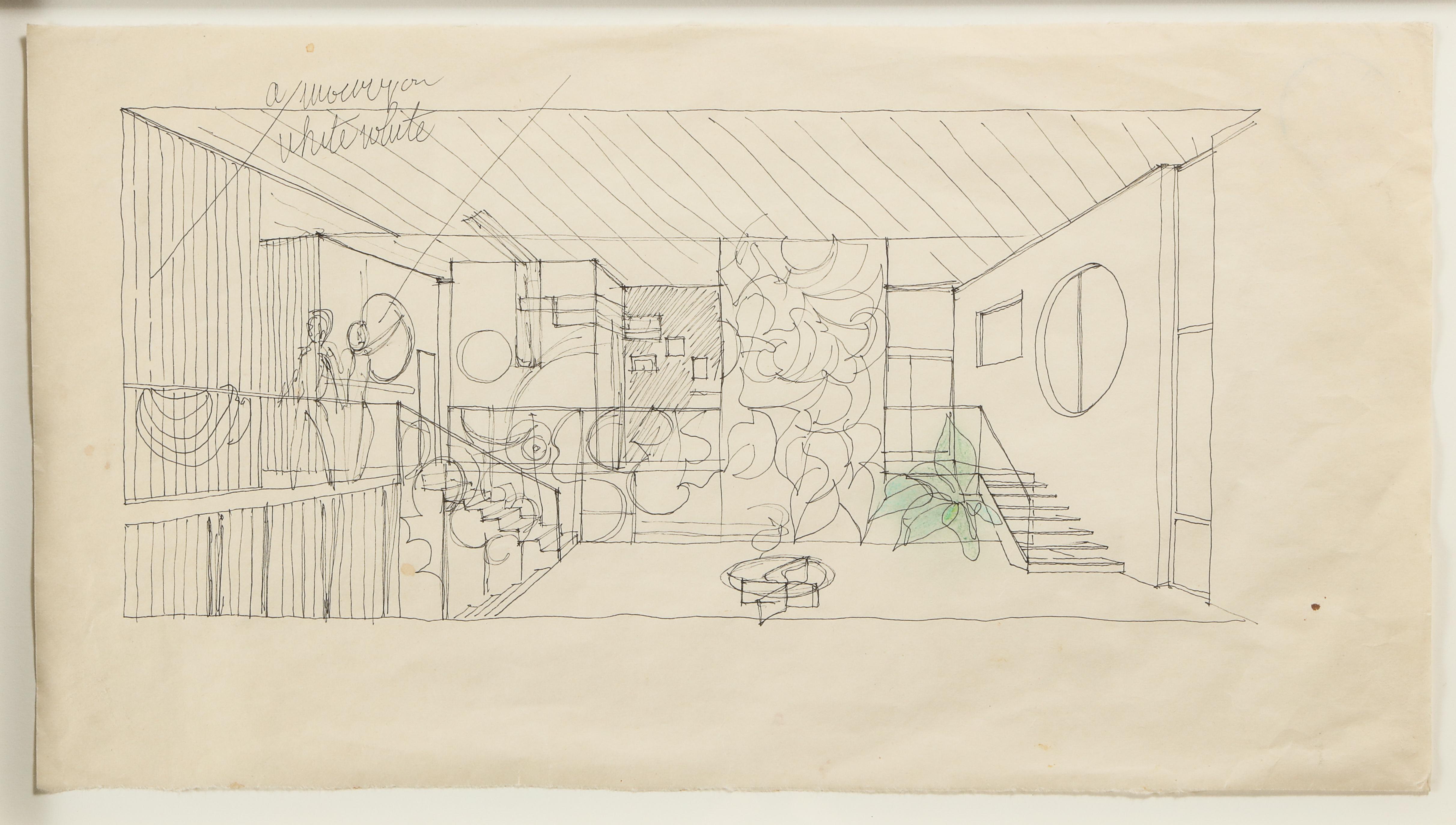 Gio Ponti had a significant impact on the residential housing in Caracas. This is a wonderful architectural rendering from one of those homes.