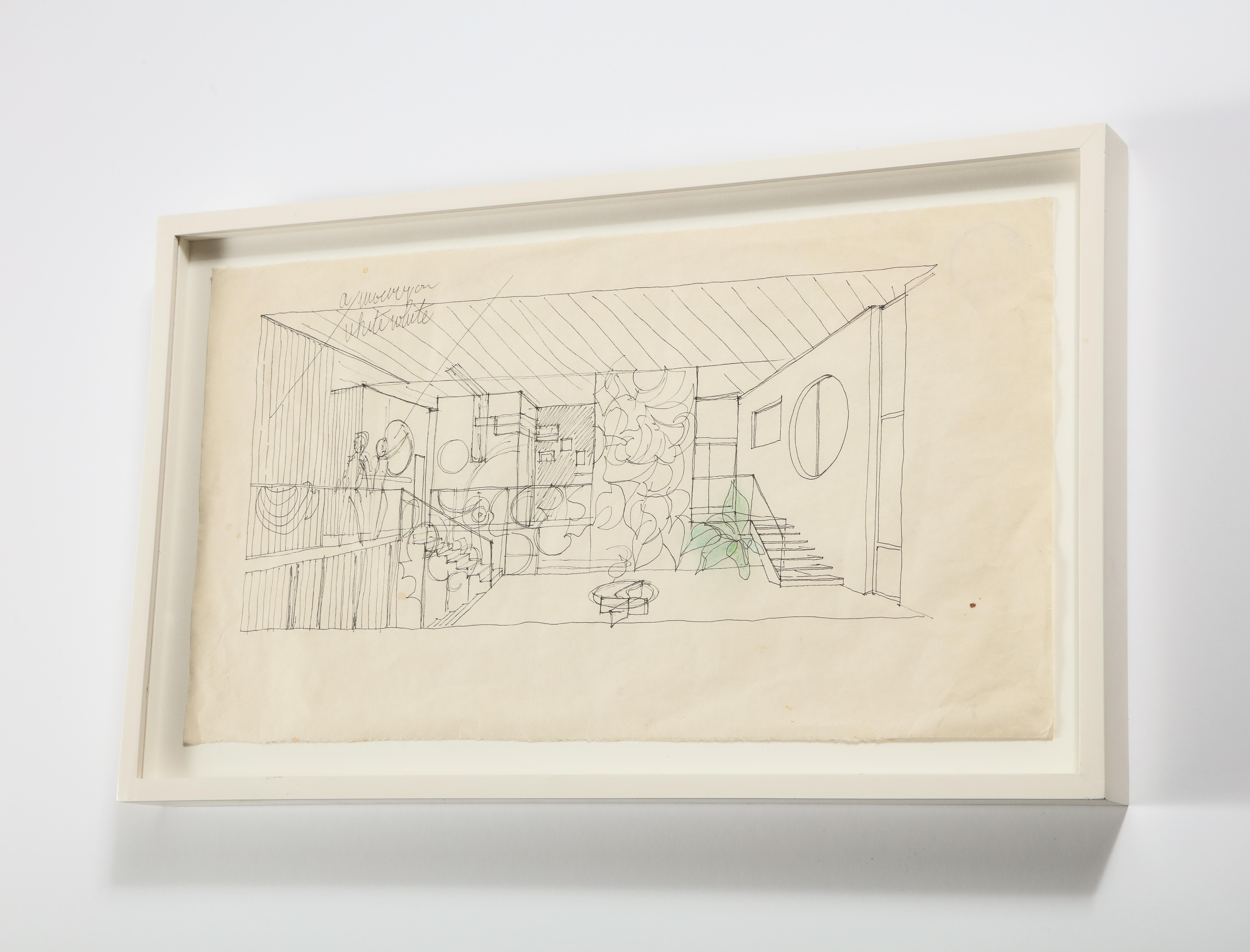 Gio Ponti Architectural Drawing 