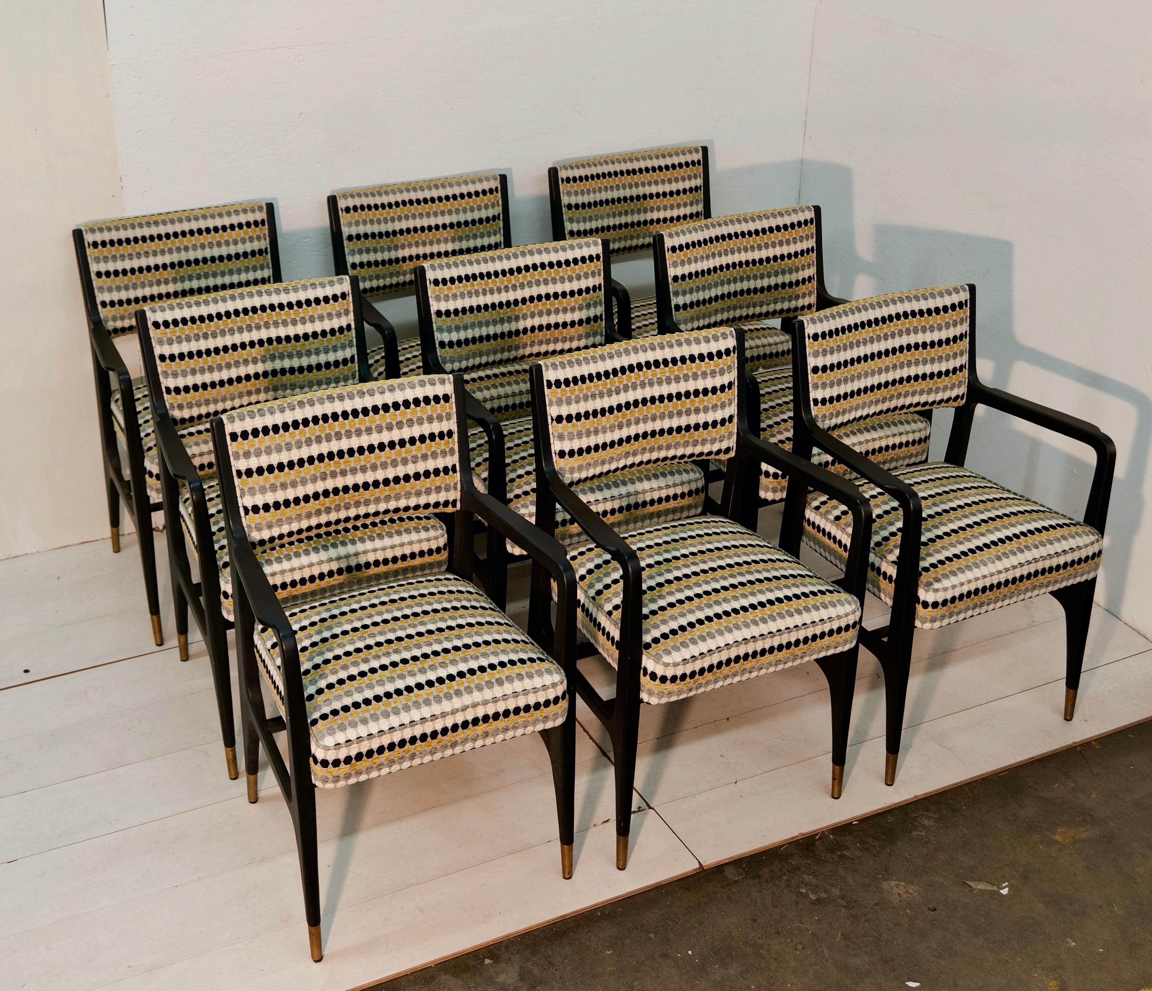 Fauteuils Gio Ponti, n°10 de Cassina. Italie 1950 Mod. 1602. Excellent état - En vente à Los Angeles, CA