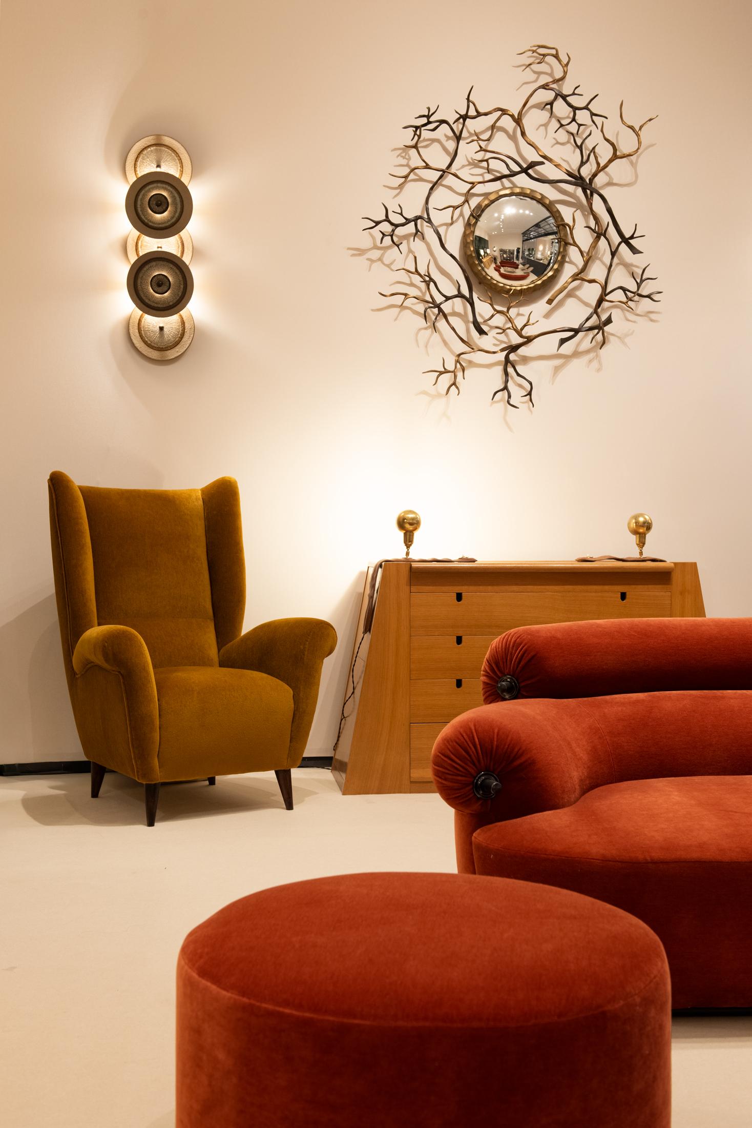 Velours Fauteuils Gio Ponti, circa 1940 - Wood & Mohair Velvet, Certificat inclus en vente